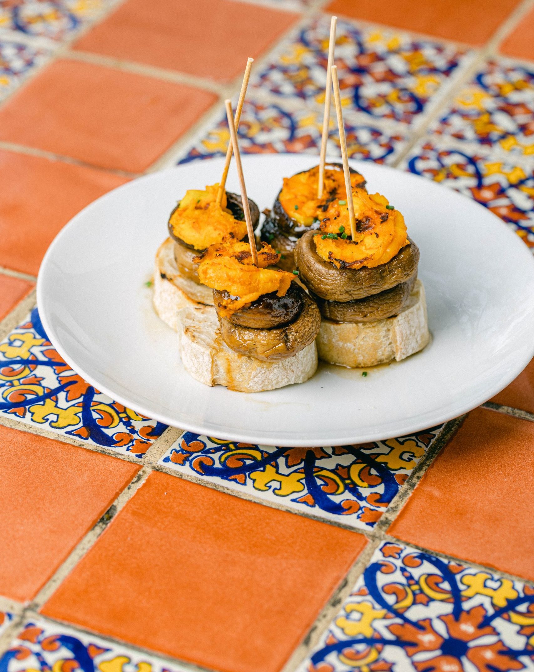 Pintxo de Champiñones y Gambas